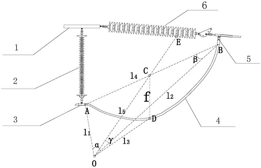 Power transmission line bow-shaped wire sag measuring method