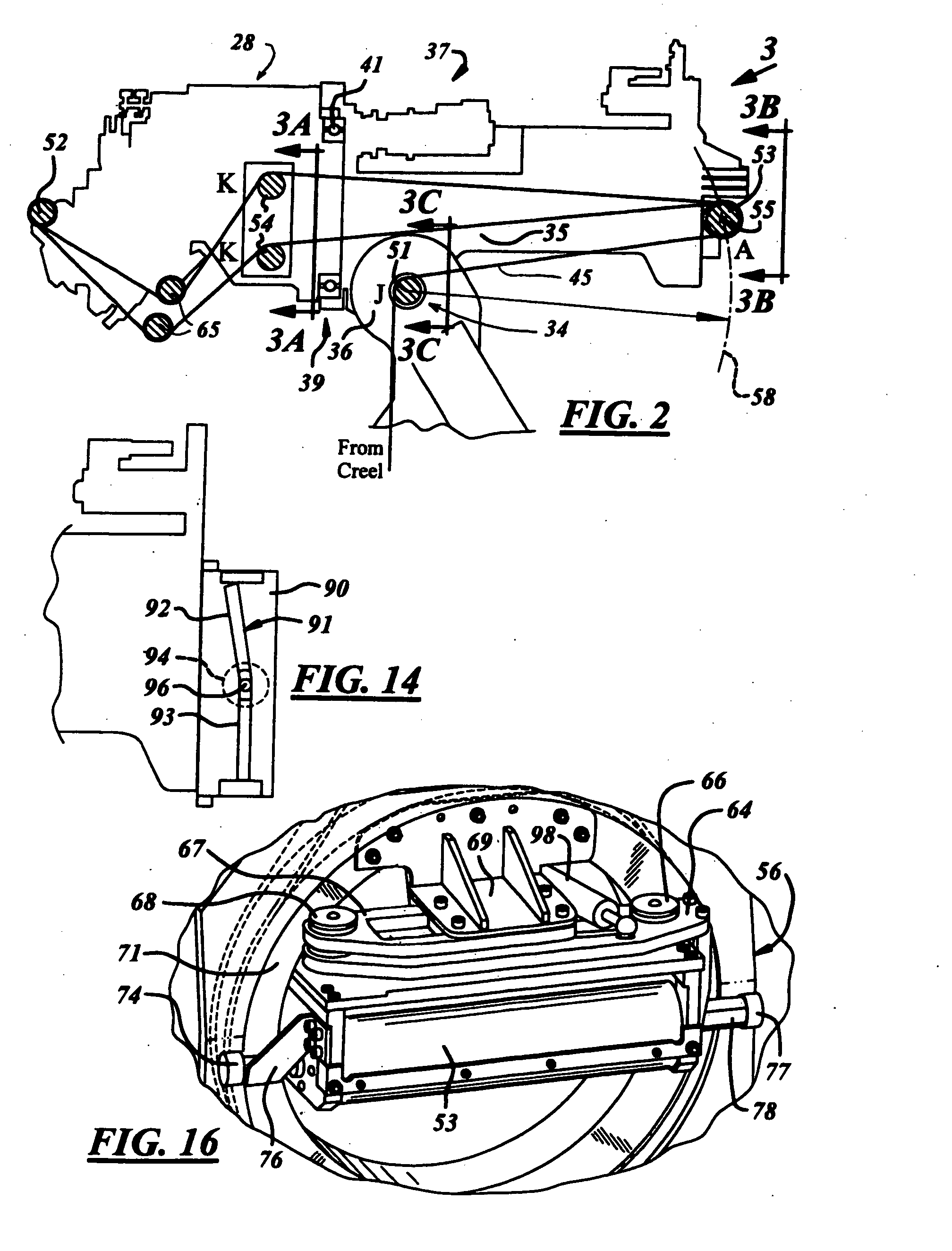 Swiveling and tilting roller axis for web guiding in a fiber placement machine