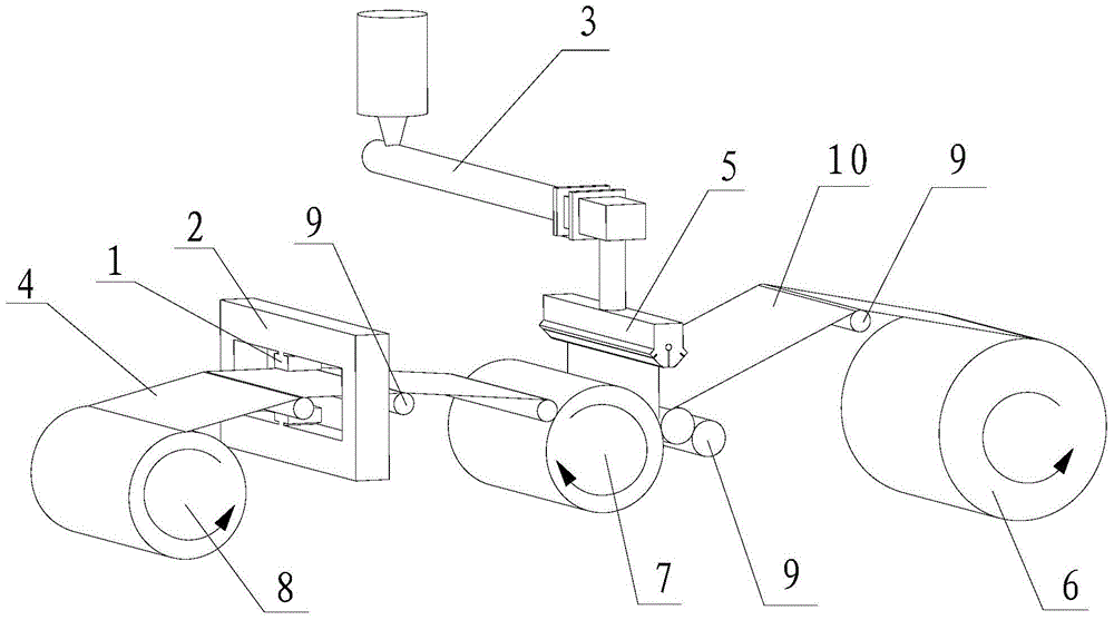 Device and method for adjusting longitudinal thickness uniformity of extruded composite film