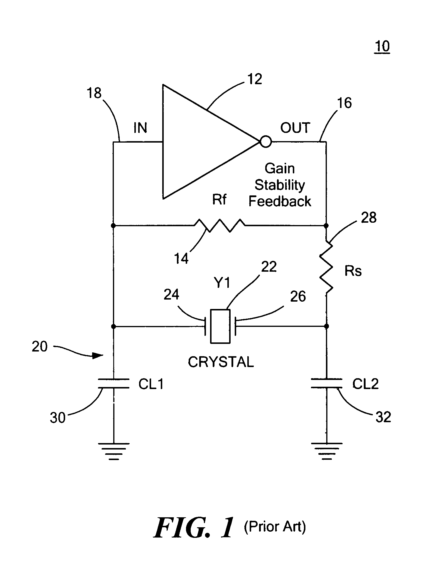 Crystal oscillator with variable-gain and variable-output-impedance inverter system
