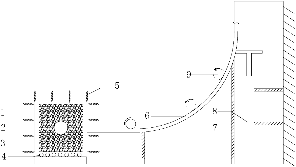 Device and method of dynamic response test for simulation of meizoseismal area tunnel suffered from side-direction impact load