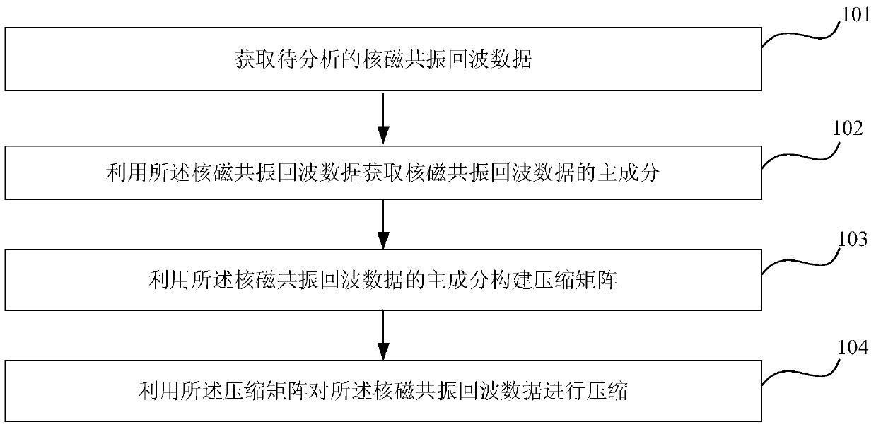 A method and device for compressing nuclear magnetic resonance echo data