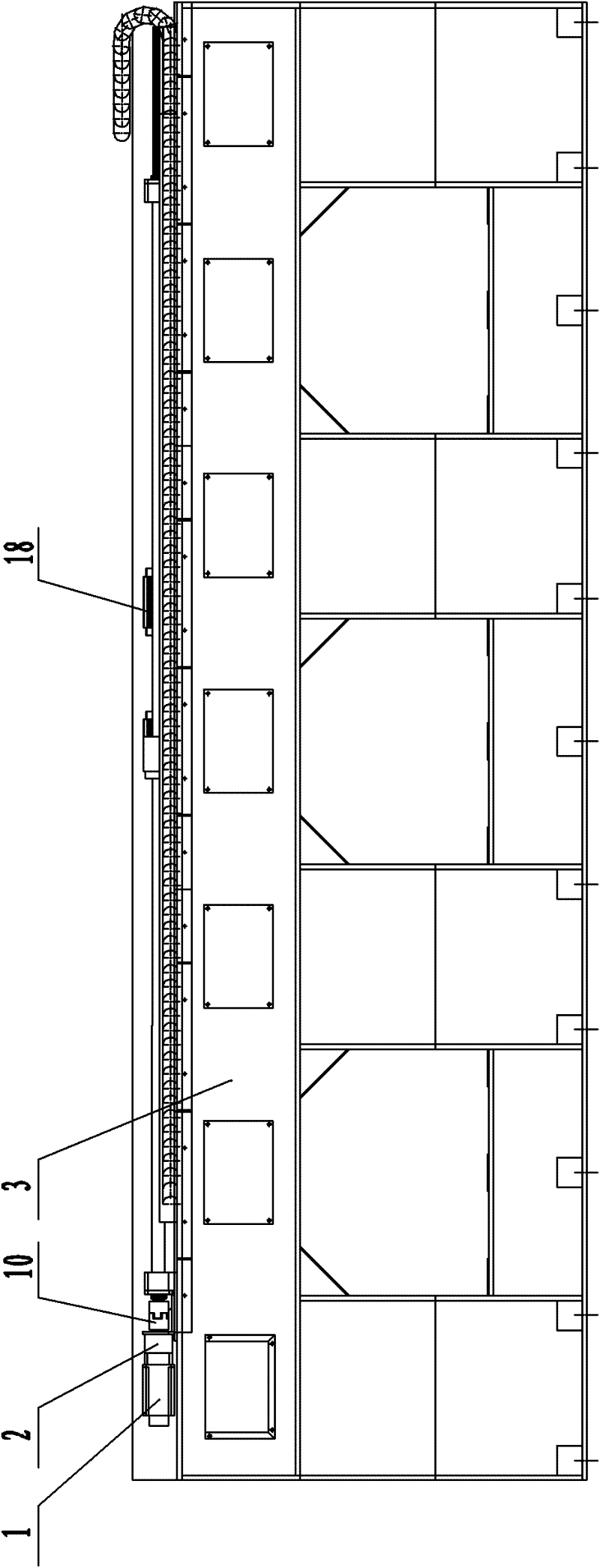 Beam transmission structure for numerical control milling and drilling machine