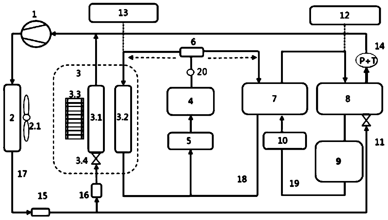 Air conditioning system with battery heating and cooling functions