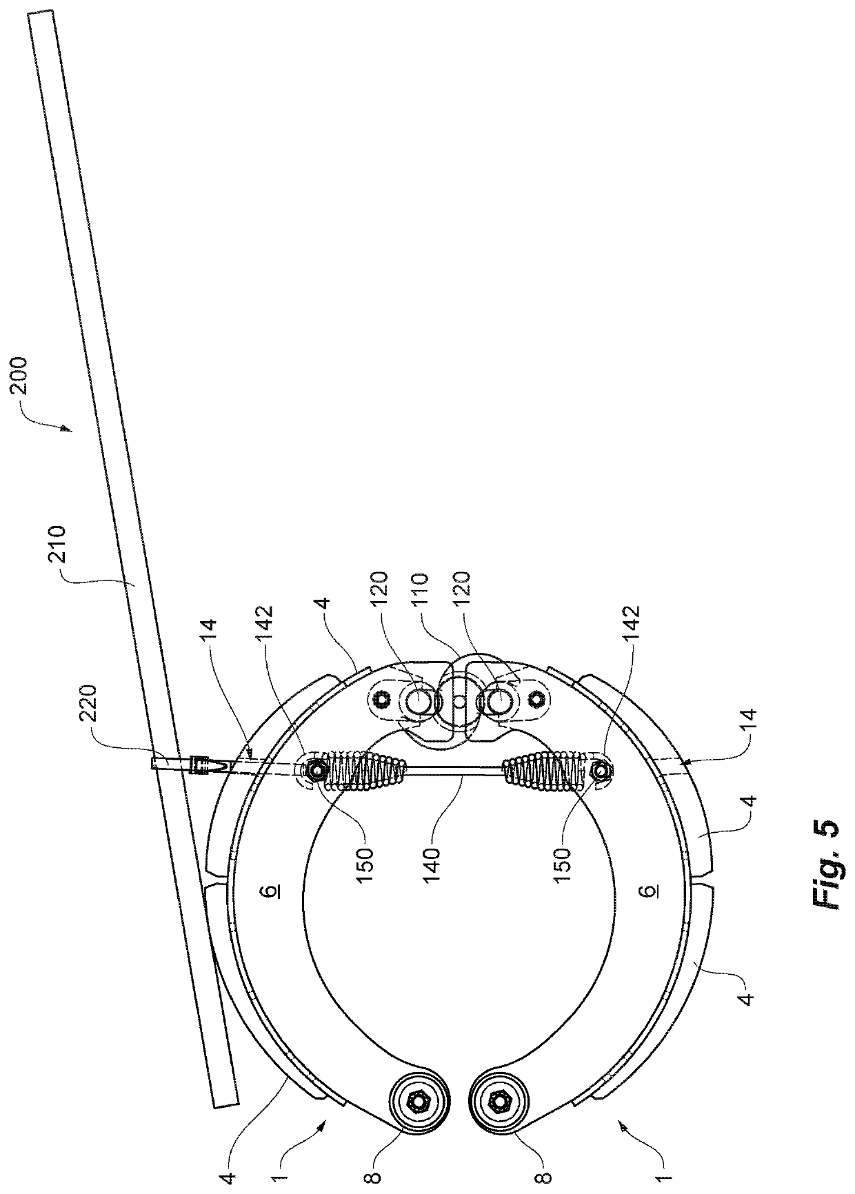 A drum brake shoe and an apparatus and method for changing same
