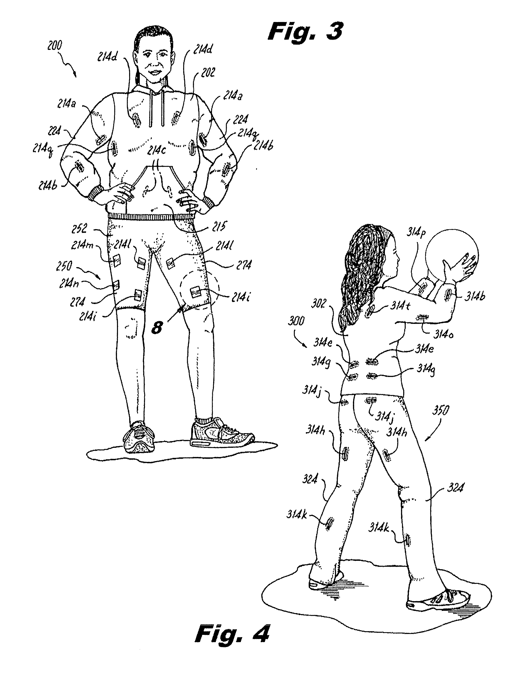 Garments for providing access for sensors to contact skin