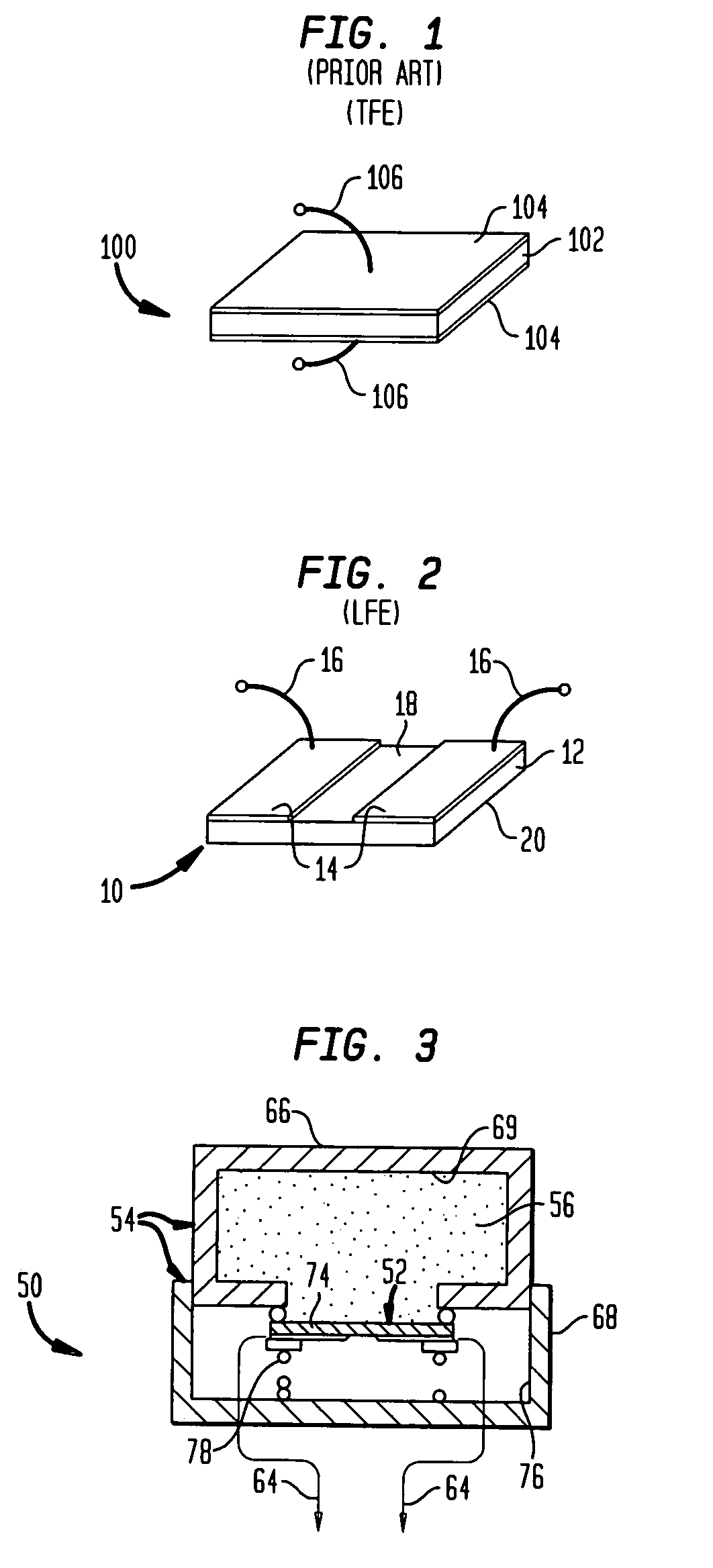 Sensor array using lateral field excited resonators