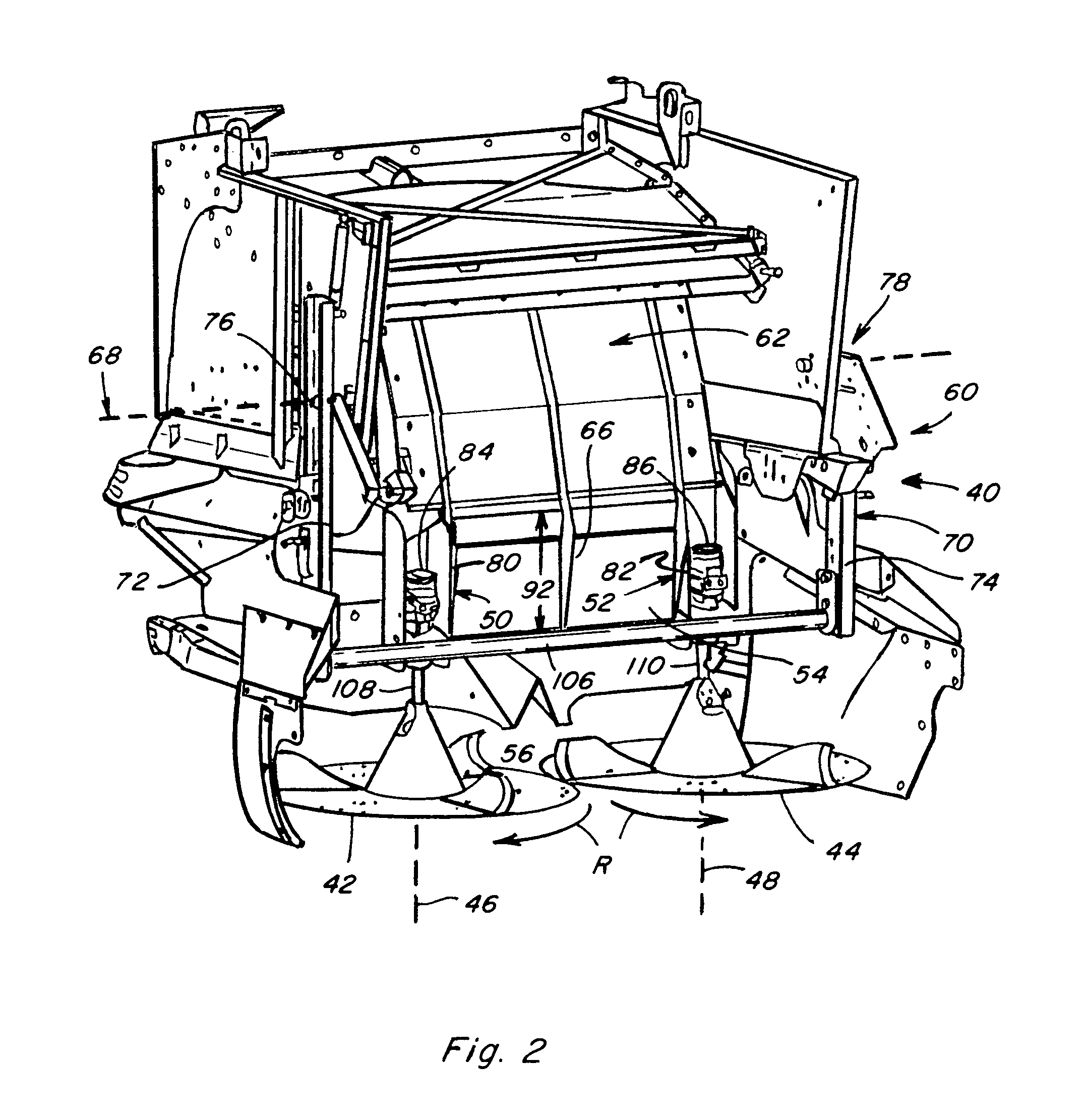 Crop residue distribution apparatus and system with cooperatively movable deflector door and spreader assembly
