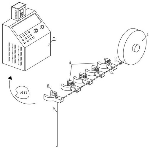 Scaffold displacement measuring system and method for constructional engineering