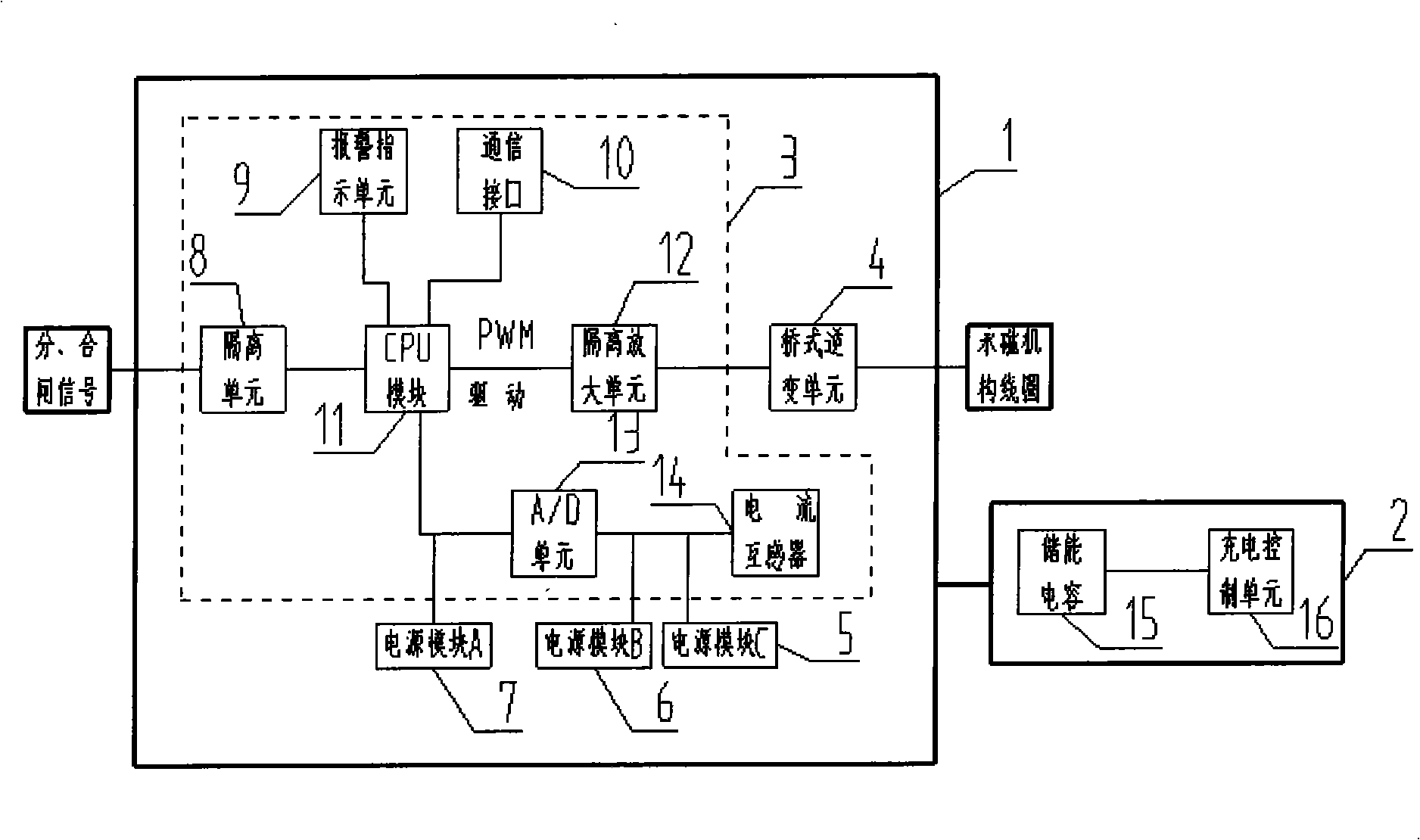 Intelligent control apparatus and control method for monostabillity permanent magnet mechanism
