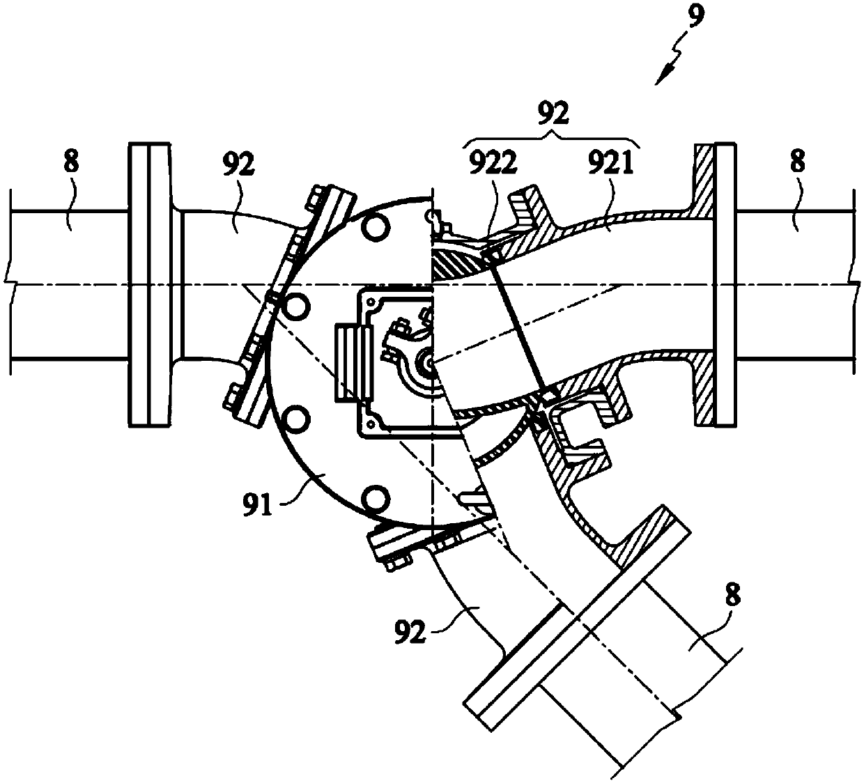 Improved structure of diverting valve