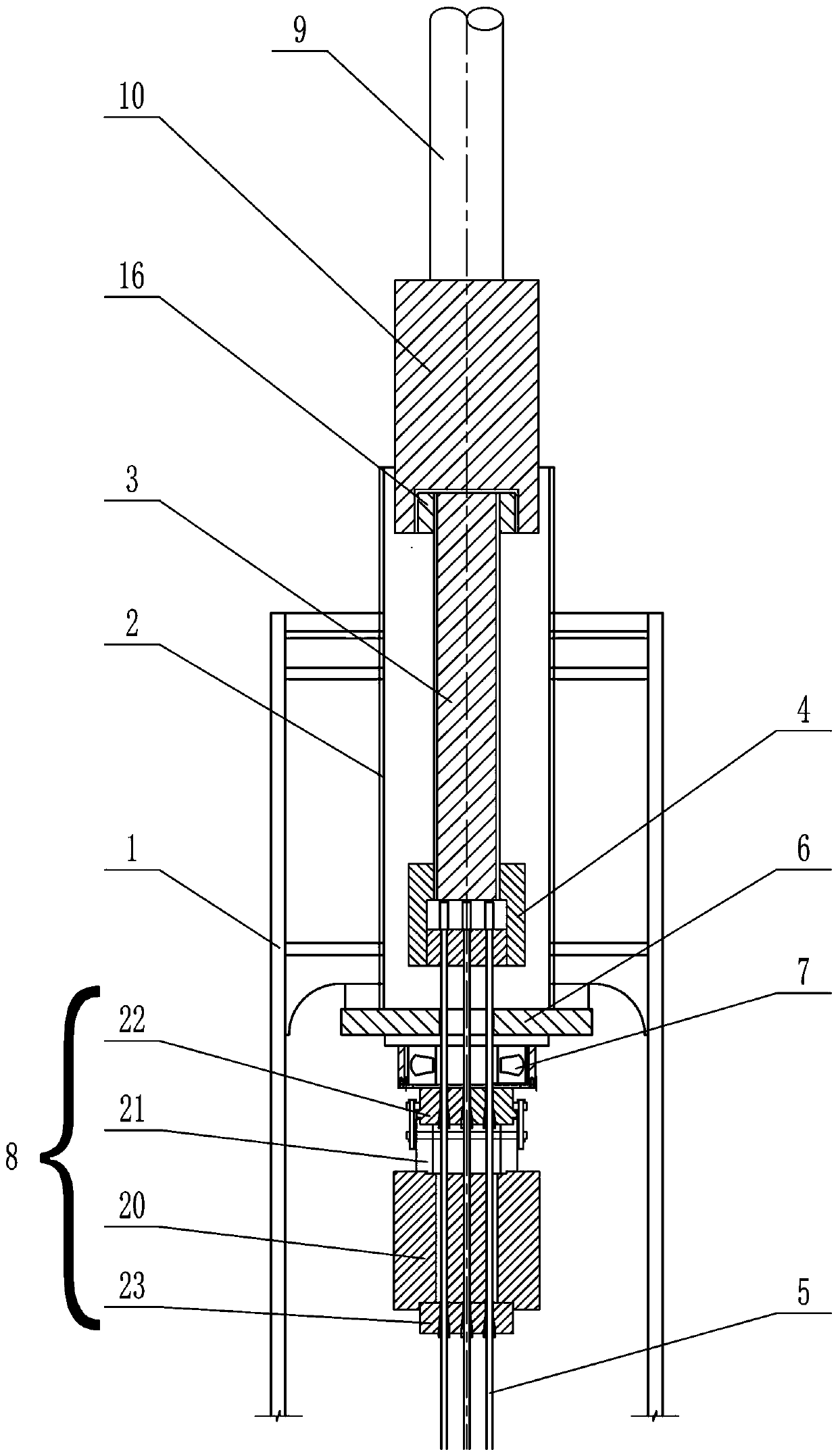 Large-span cable-stayed bridge stay cable anchoring traction device and traction construction method thereof