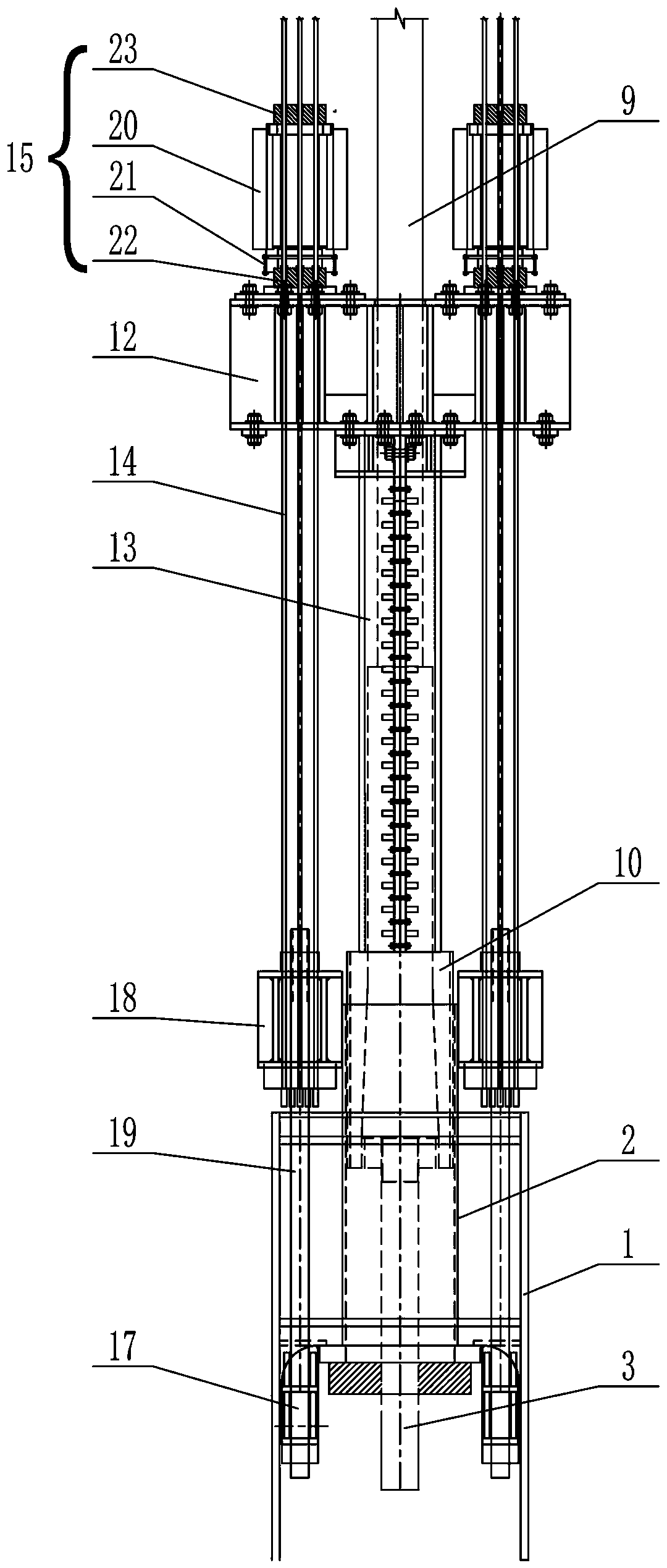 Large-span cable-stayed bridge stay cable anchoring traction device and traction construction method thereof