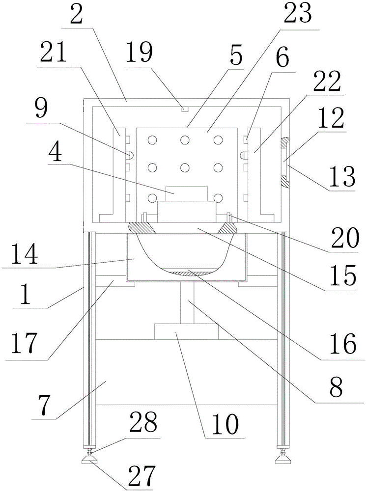 Chip blowing device for three-pin shaft fork