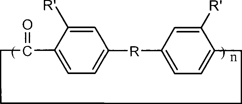 Aromatic ring-shaped polyether-ketone oligomer and preparation method thereof