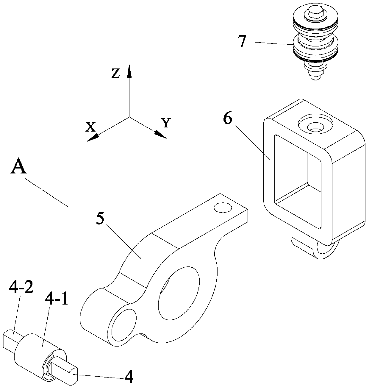 Shock absorbing shaft seat device for motor suspension
