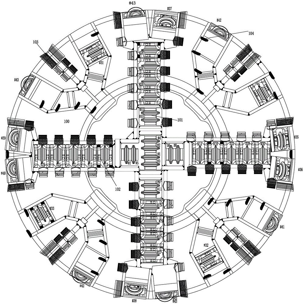 Arrangement method of hobs for directly cutting reinforcements in concrete in shield tunneling machine