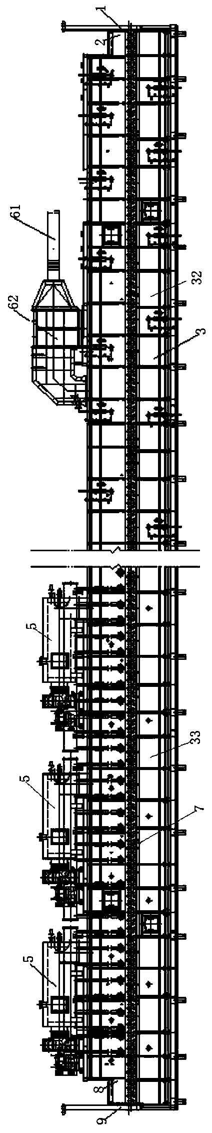 Roller hearth type plate continuous furnace and tempering method thereof