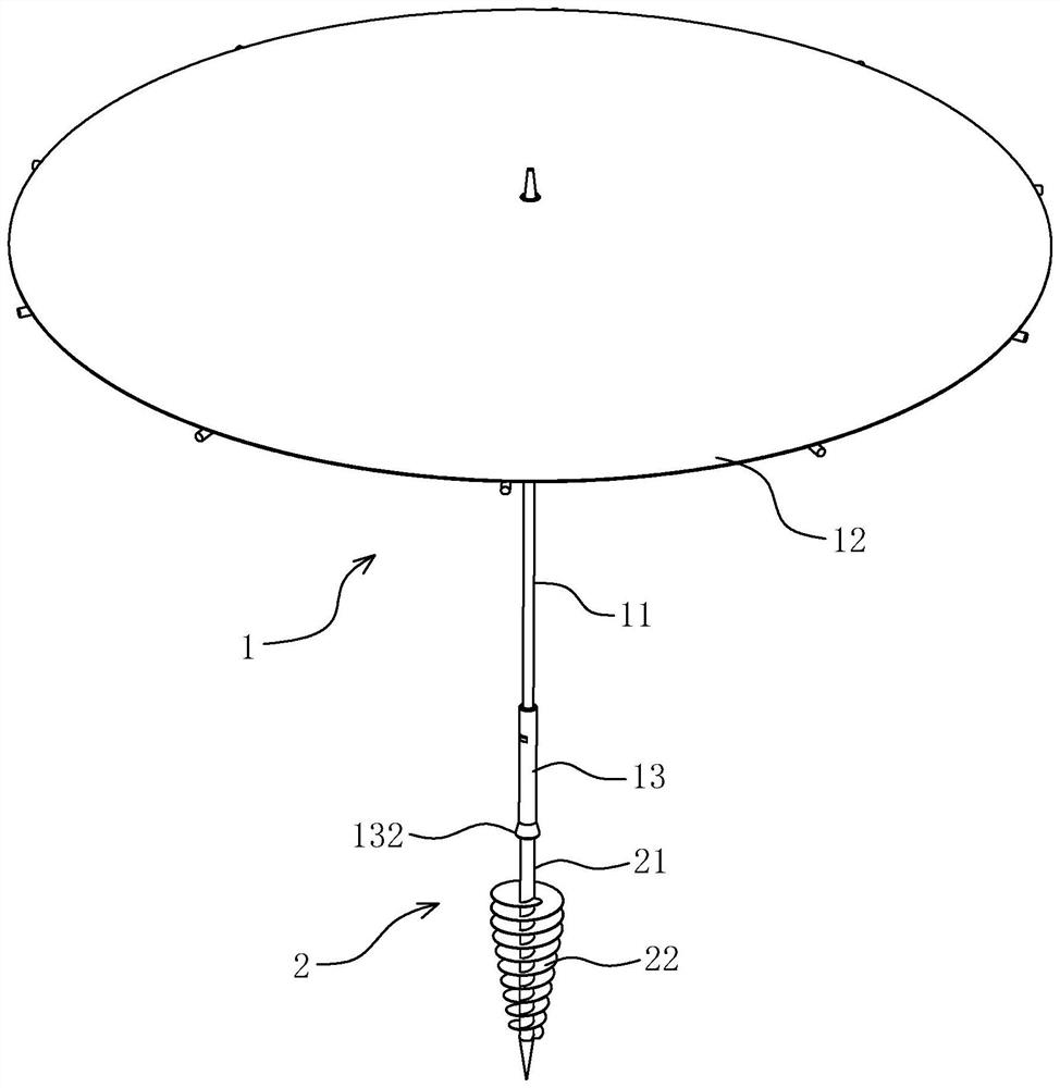 Outdoor umbrella capable of being quickly fixed