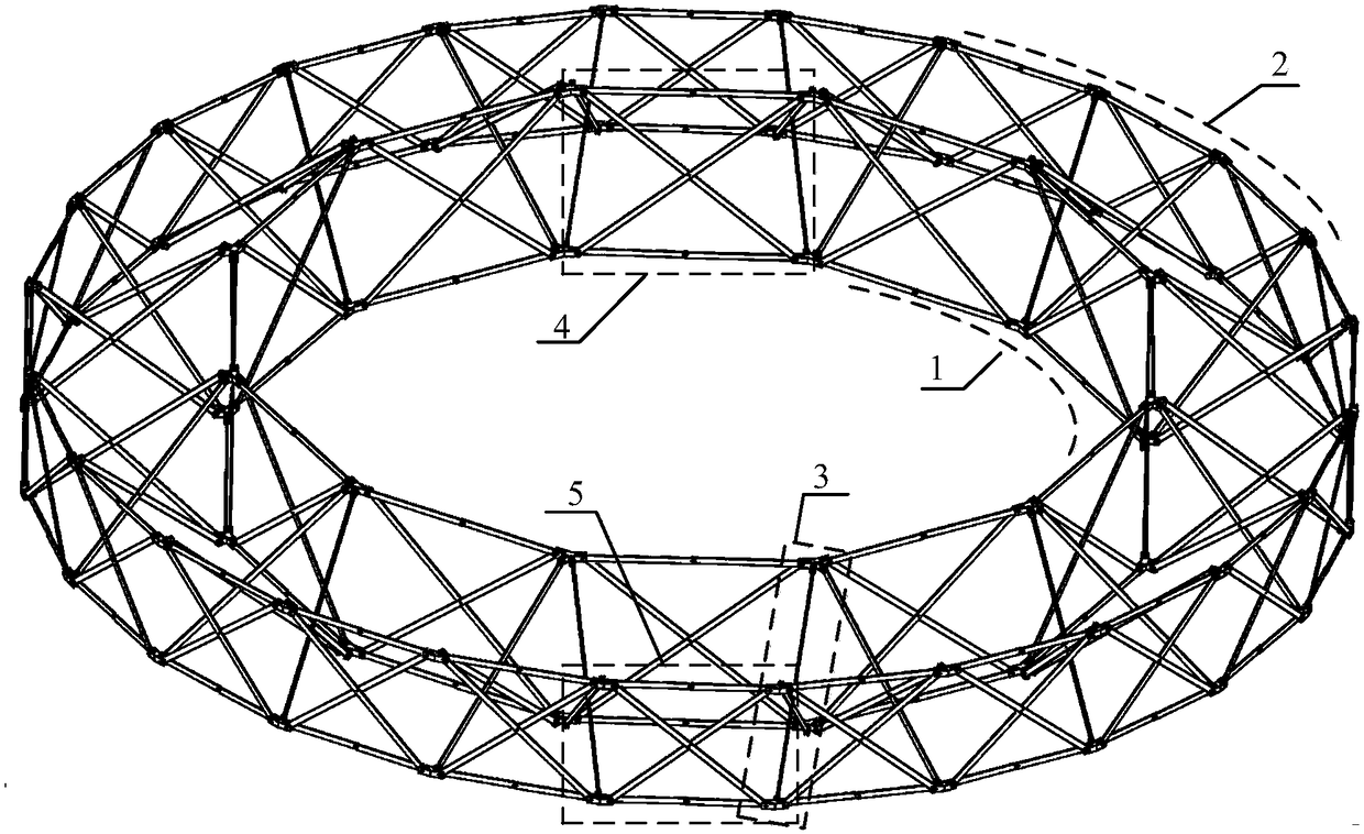 Scissor-like frame linkage over-constraint double-layer annular truss deployable antenna mechanism