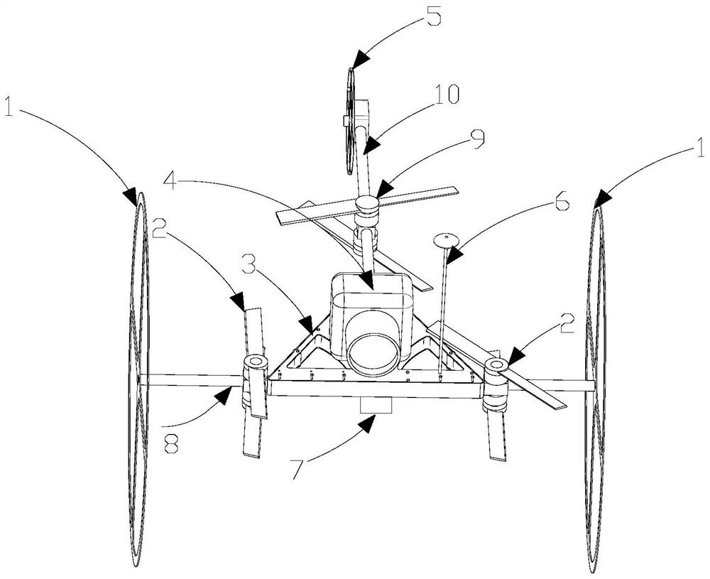 Wheel-propelled unmanned aerial vehicle suitable for bridge detection and detection method thereof