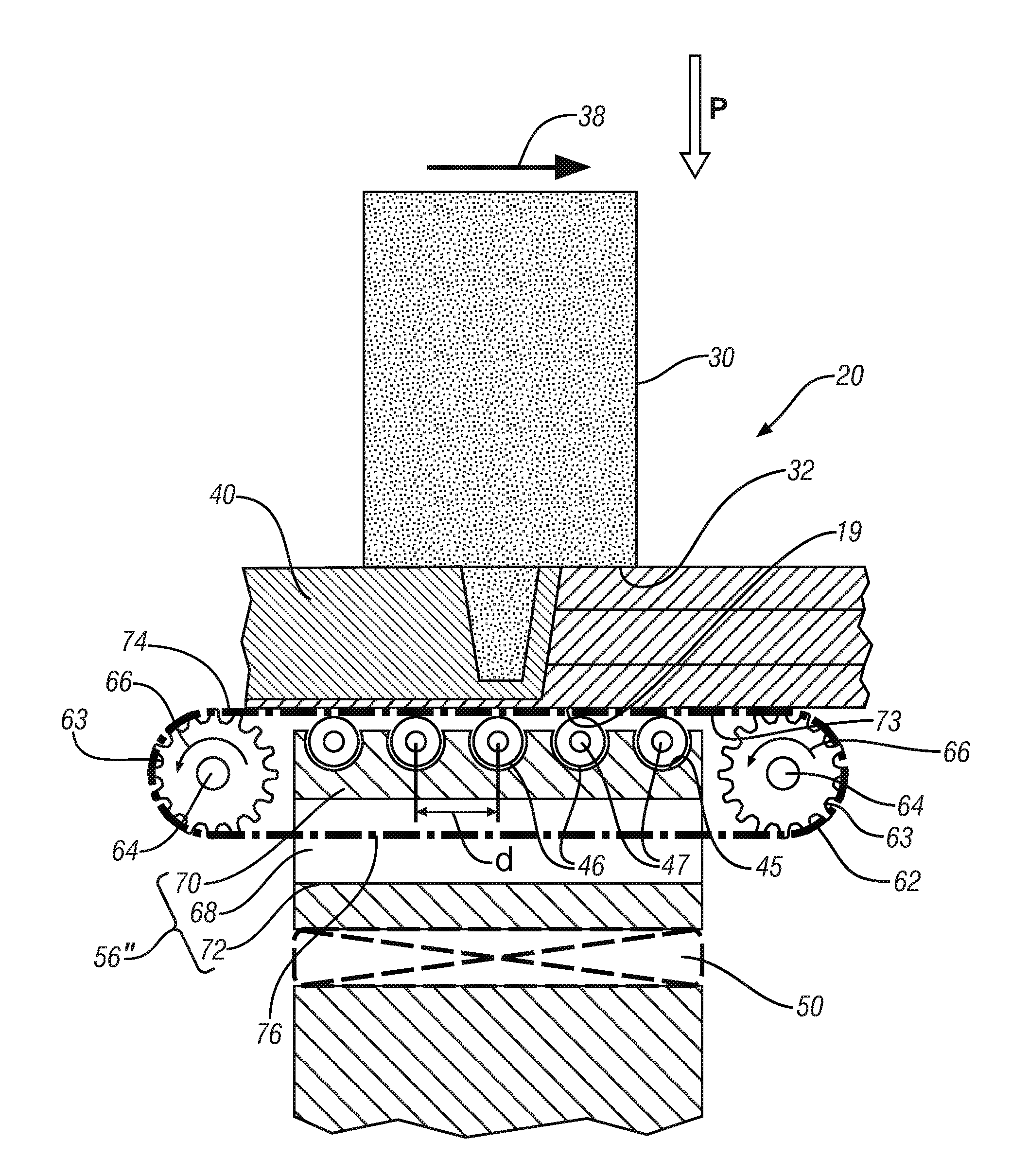 Anvil with rolling elements for friction stir welding