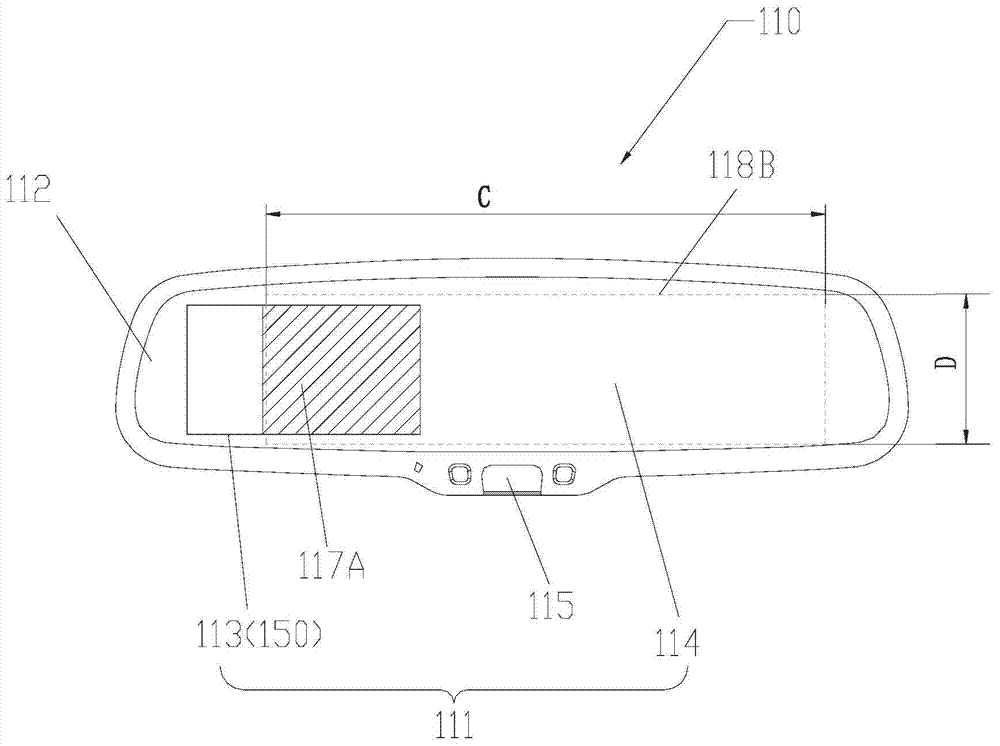 Multimedia rearview mirror system and method for adjusting the size of its mirror reflection area