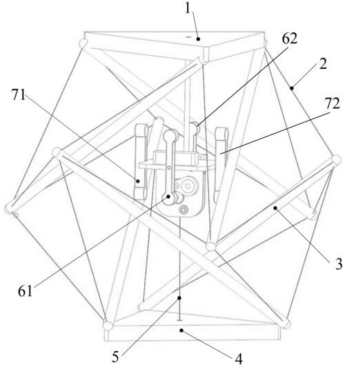 A continuous bouncing tensioned overall structure and robot