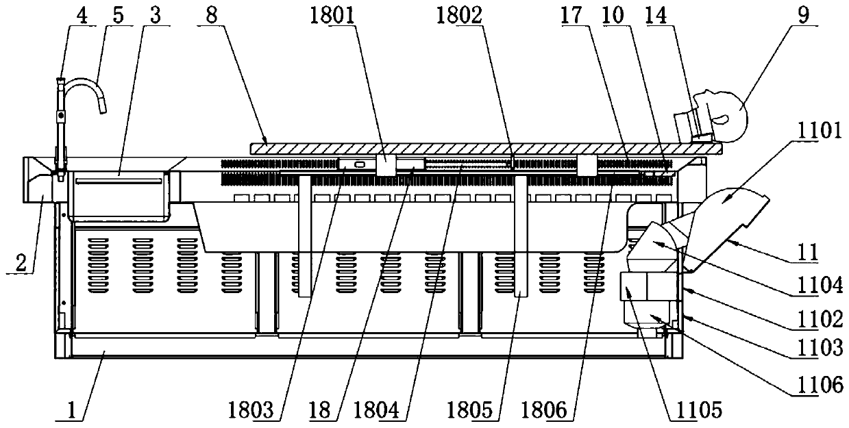 Displacement type autopsy table