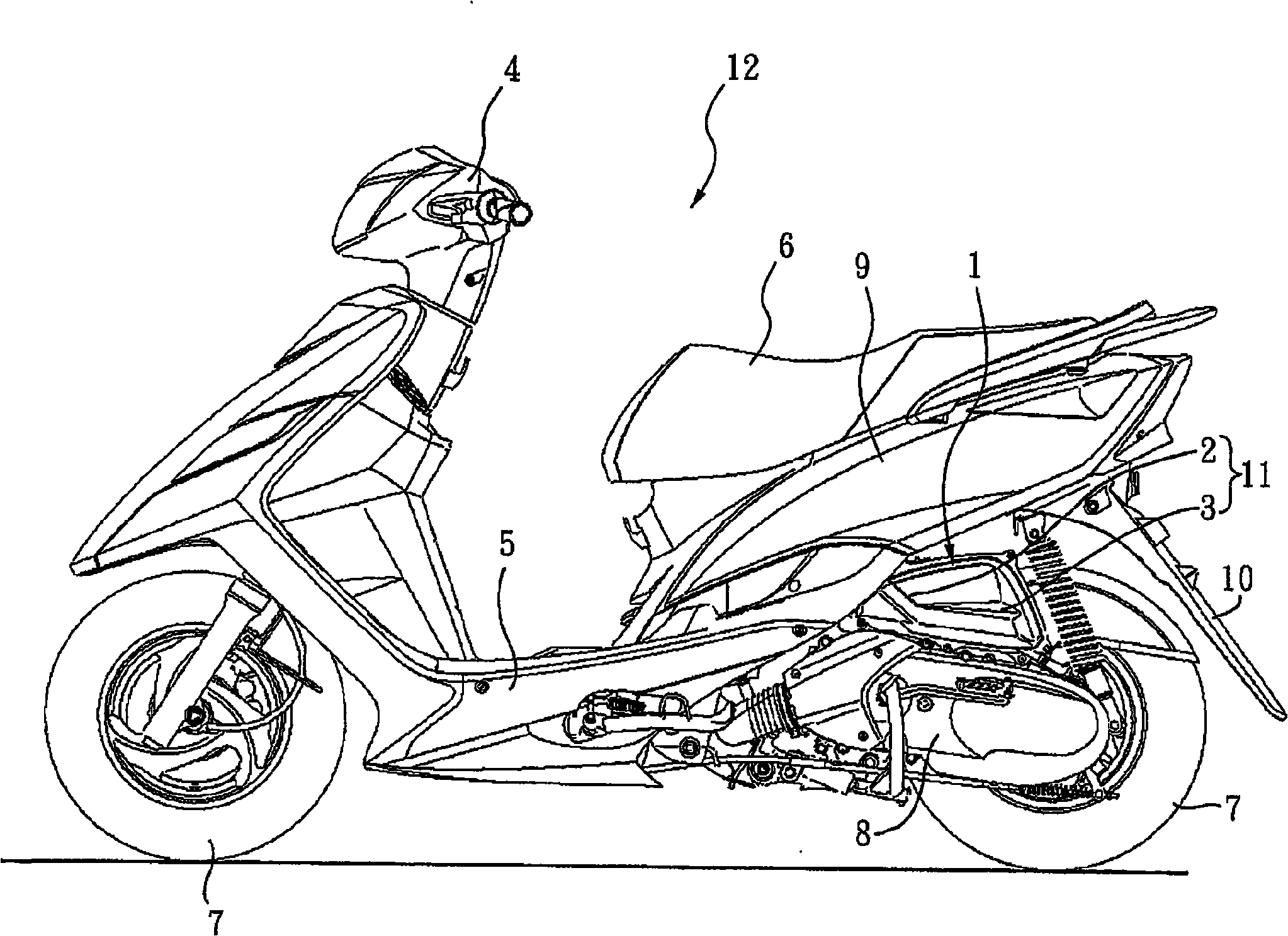 Drain structure of air cleaner for motorcycle