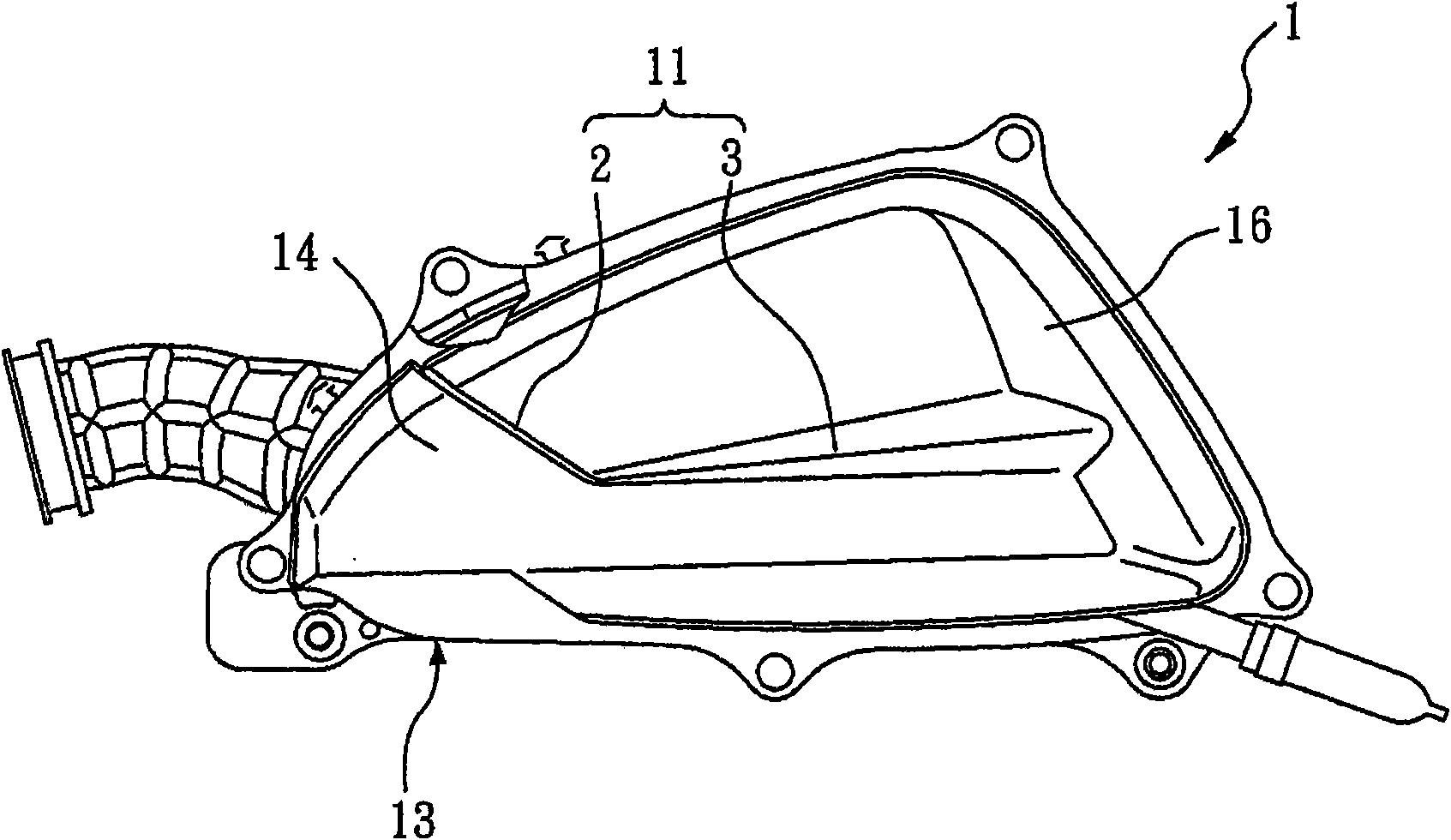 Drain structure of air cleaner for motorcycle