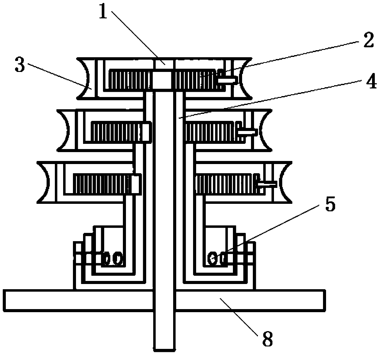 Multistage coil spring energy storage and release management device