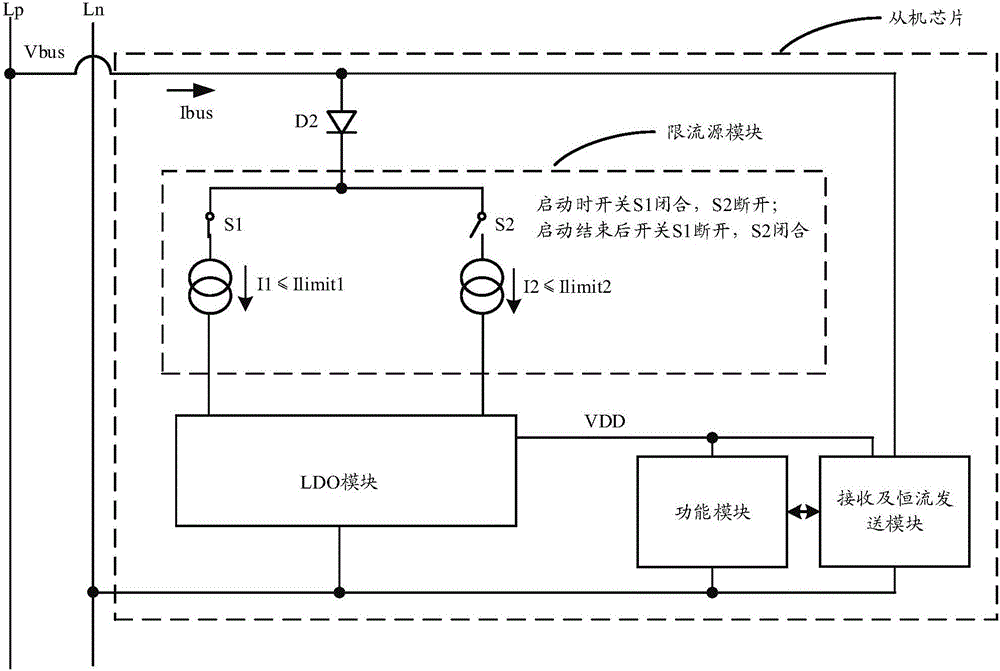 Integratable bus power supply circuit