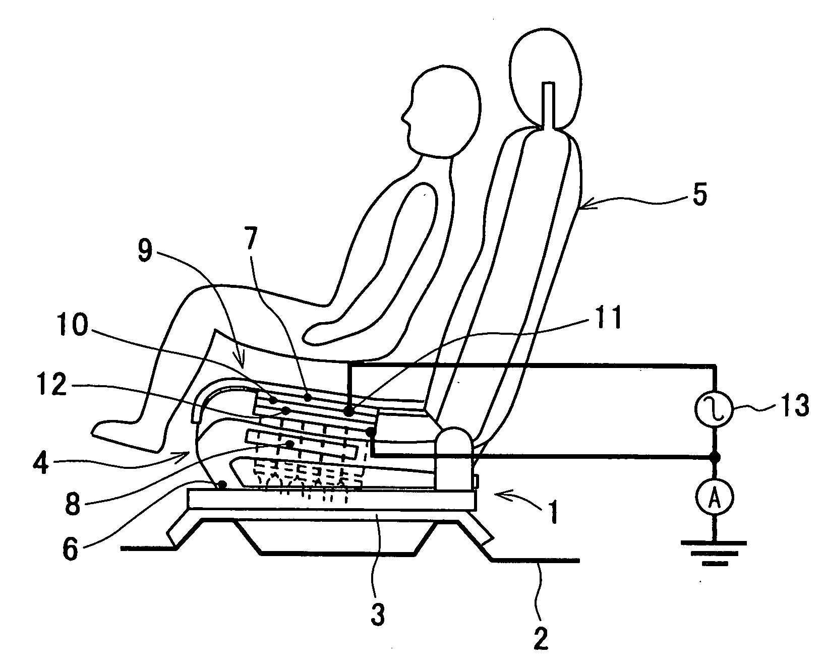 Passenger seat having occupant detector for automotive vehicle