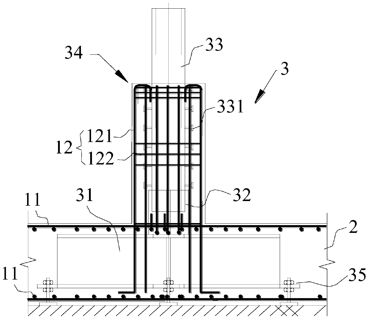 Foundation structure of transformer substation power distribution unit storied building