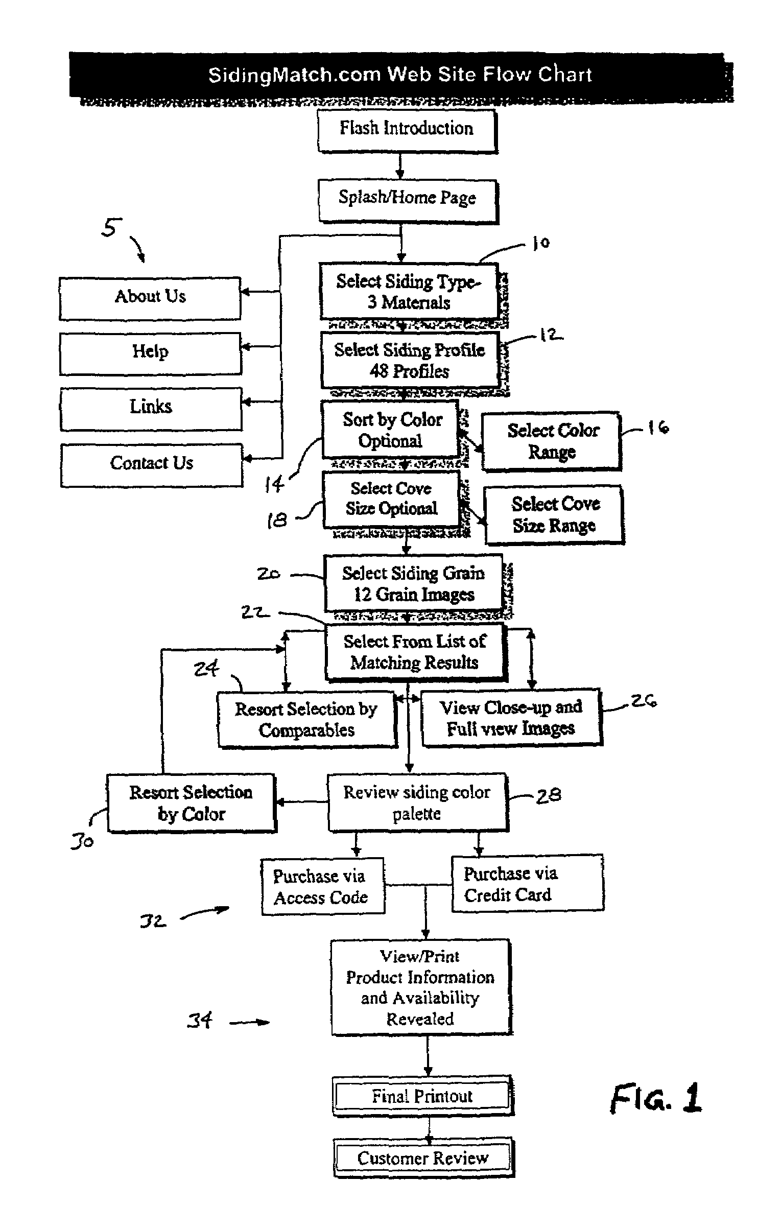 Web-based siding material matching system
