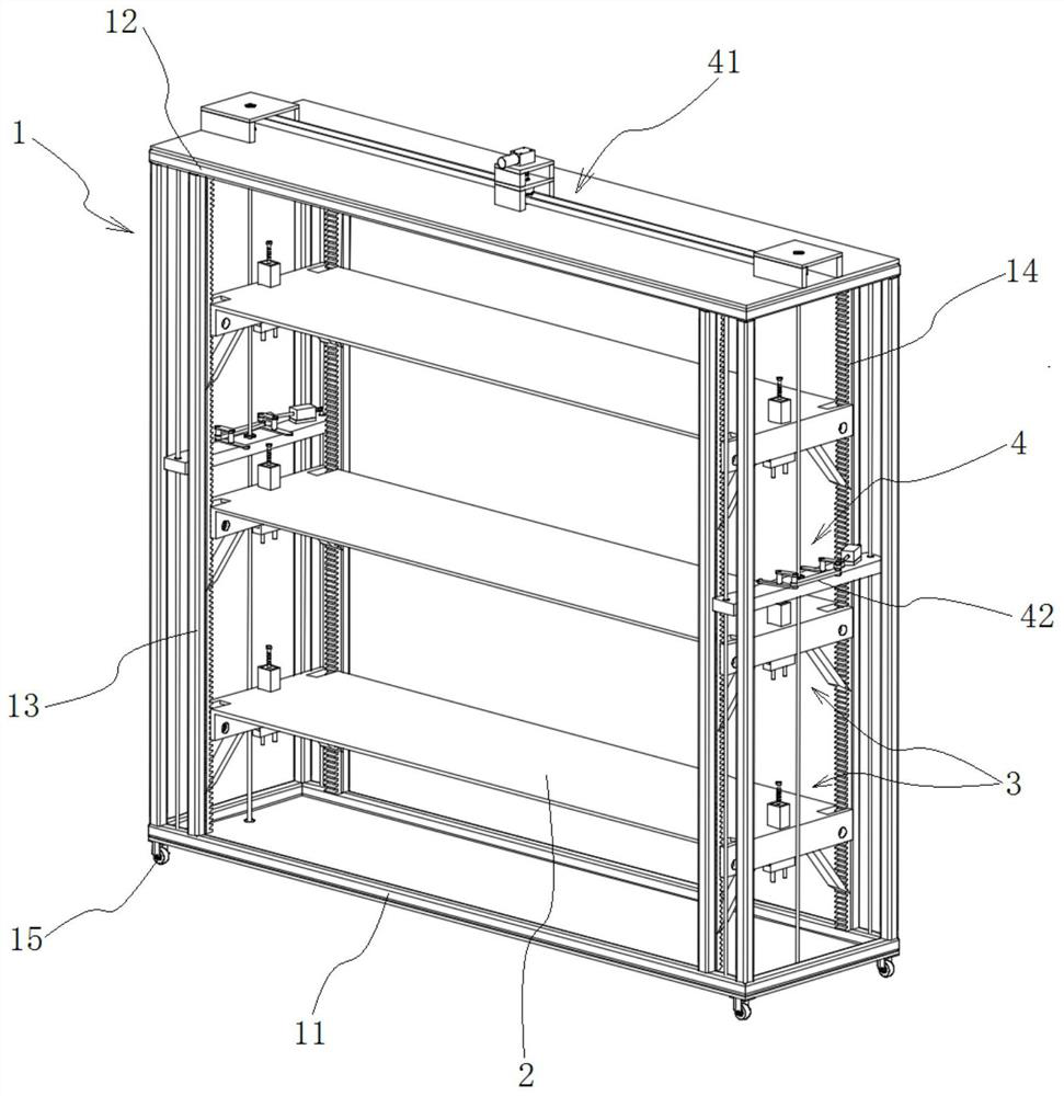 A selective assisted lifting type storey height adjustment storage shelf and its control method