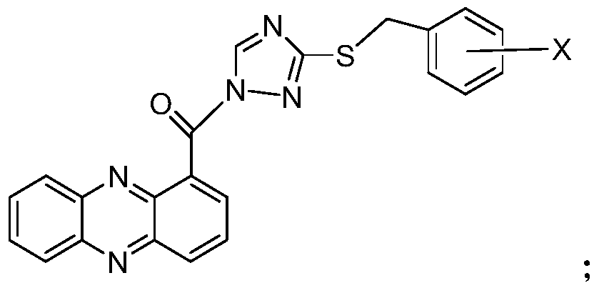 Phenazino-1-carboxylic acid triazole derivative as well as preparation method and application thereof