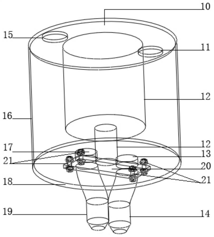 An extruded 3D printing dual-nozzle device