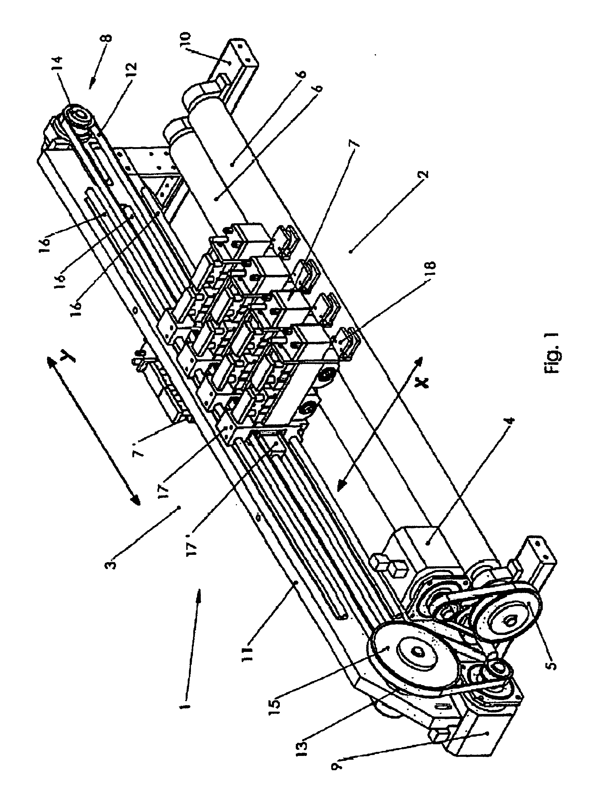 Apparatus for the positioning of a tool or a tool holder in a machine designed for processing a sheet material