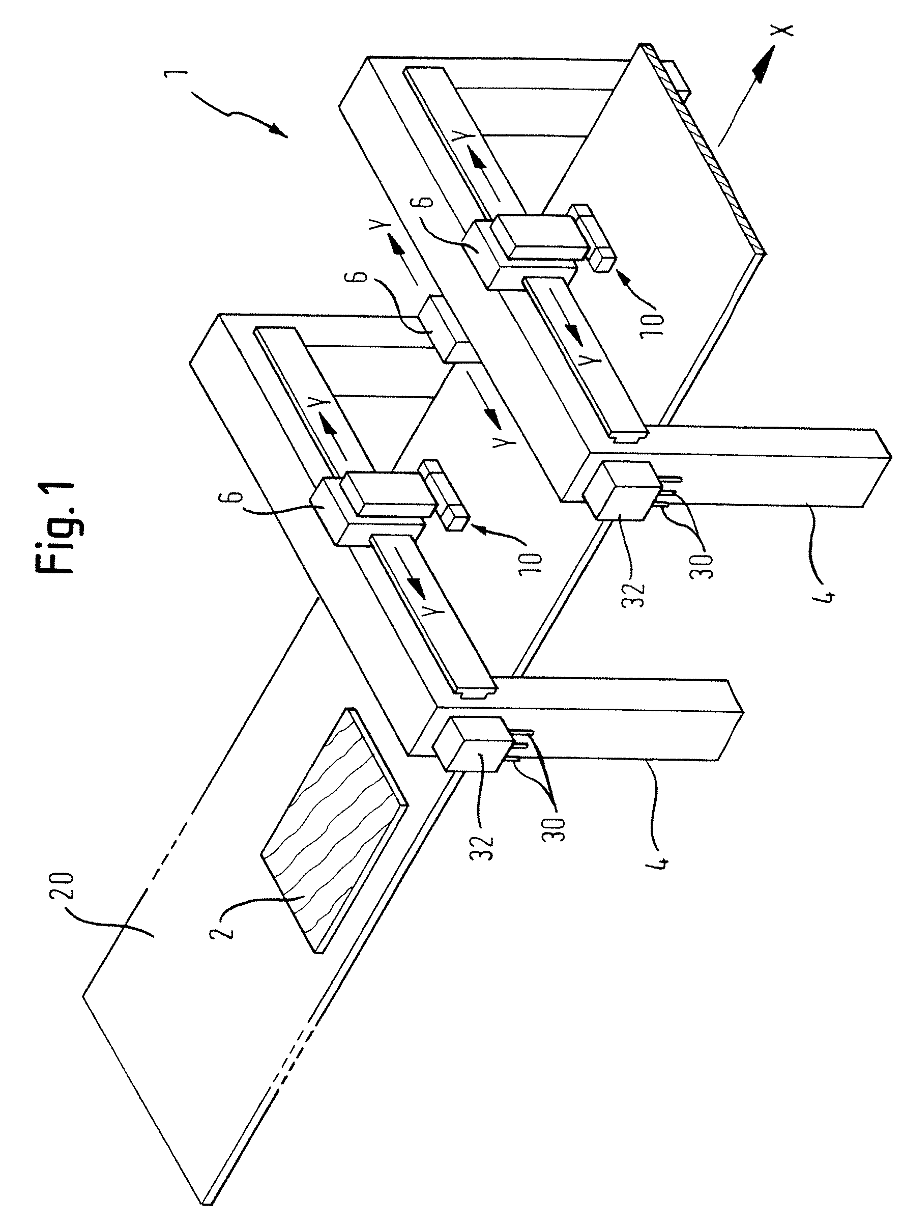 Device for patterning workpieces