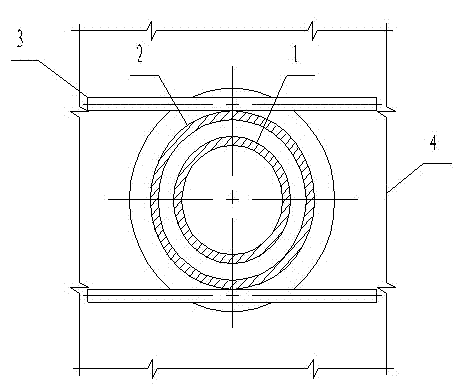 Method for grouting floor slab bushing hole reservation preembedding die and grouting die