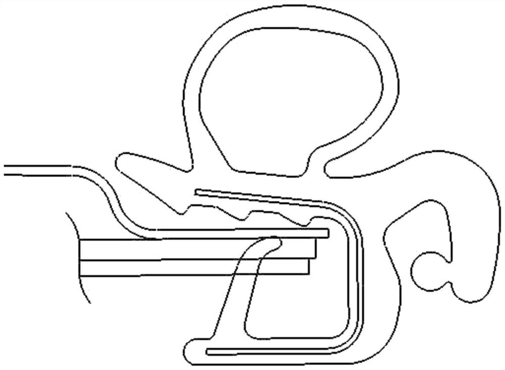 Automobile door opening sealing strip and installation method thereof