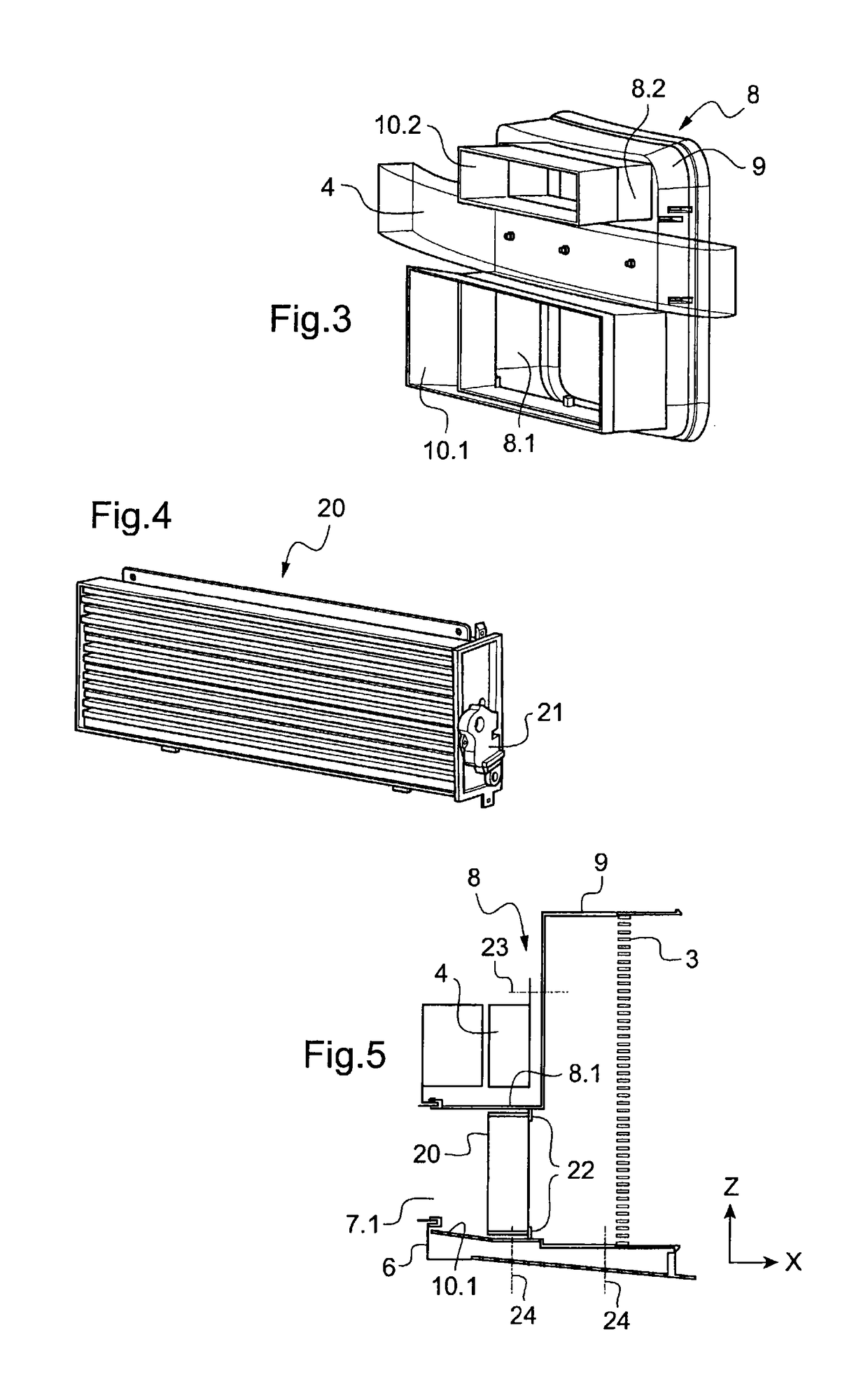 Cooling device having air guide for a radiator of an automobile engine