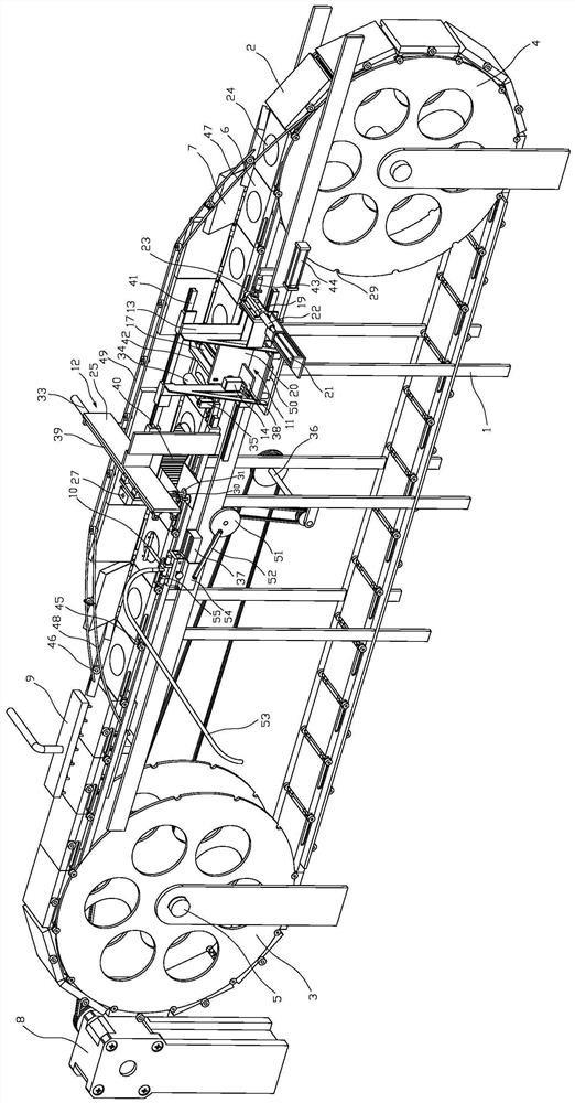Continuous egg roll processing device