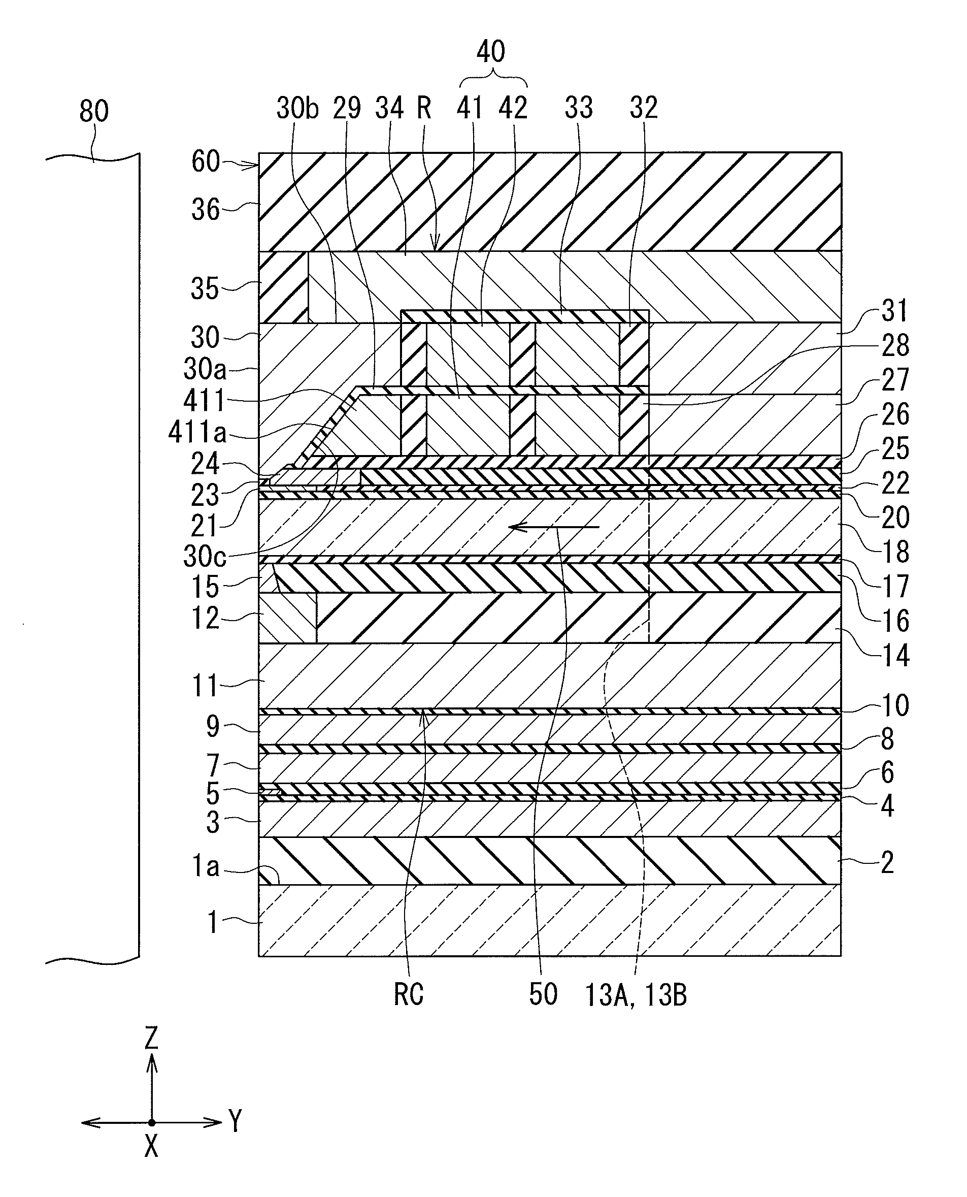 Thermally-assisted magnetic recording head including a return path section