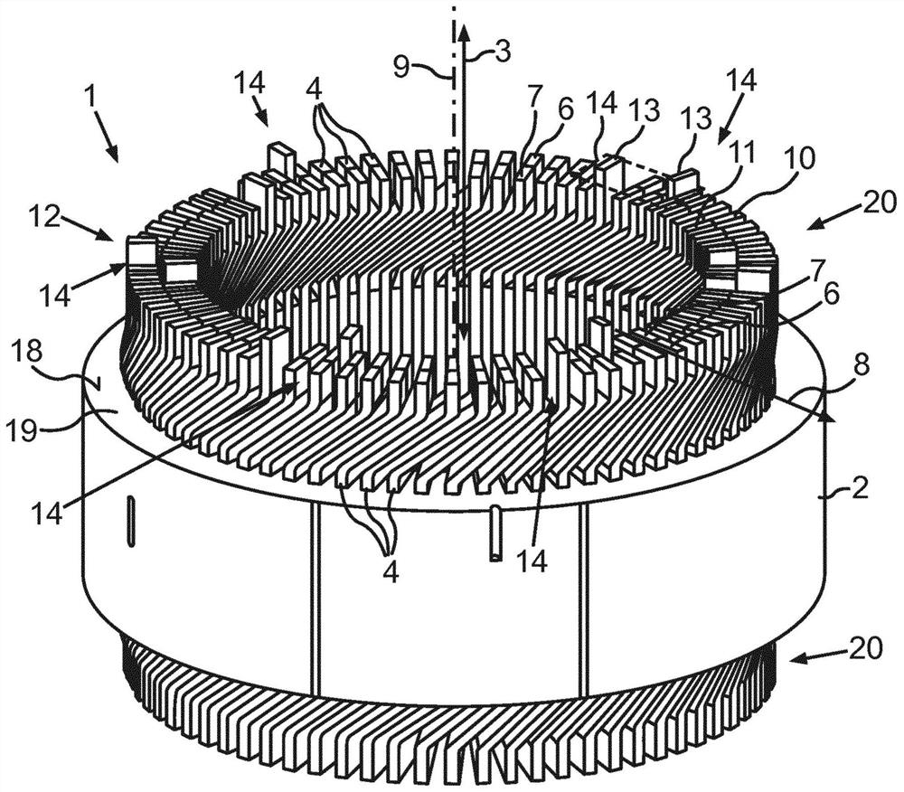 Stator with insulated bar windings for electric motors
