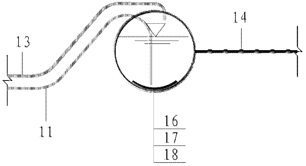 Shifted communicating vessel type settlement observation instrument