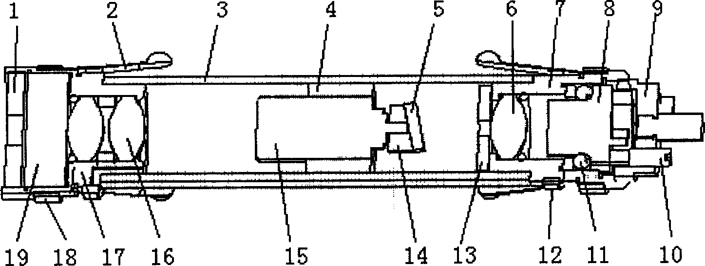 Measuring instrument for space curve type long distance fine pipe internal surface shape and its detecting method