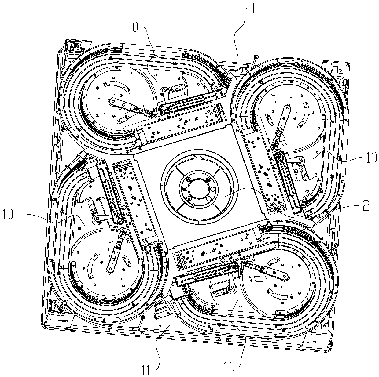 Mahjong machine and stacking and pushing tile feeding structure thereof